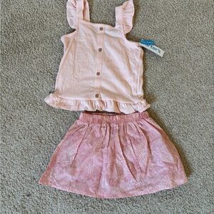 Carter's Soft Pink Tank and Floral Skort Set